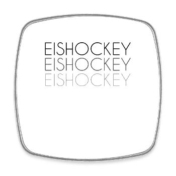 Eishockey Schriftzug - Viereckiger Kühlschrankmagnet - Weiß - Vorne