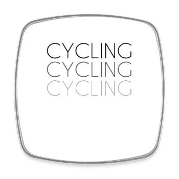 Bicycle lettering - Square fridge magnet - white - Front