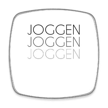 Joggen Schriftzug - Viereckiger Kühlschrankmagnet - Weiß - Vorne