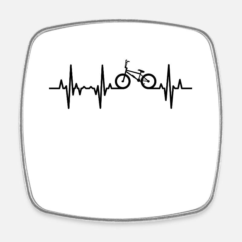 BMX EKG - Viereckiger Kühlschrankmagnet - Weiß