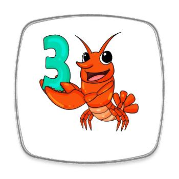 3 anniversaire 3 ans avec motif animal - trois - Magnet carré - blanc - Devant