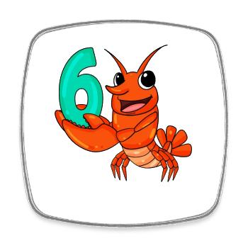 6 Birthday 6 years old with animal motif - six - Square fridge magnet - white - Front