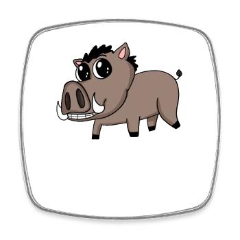Wild boar - Pig - Game - Square fridge magnet - white - Front
