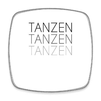 Tanzen Schriftzug - Viereckiger Kühlschrankmagnet - Weiß - Vorne