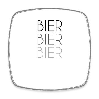 Bier Schriftzug - Viereckiger Kühlschrankmagnet - Weiß - Vorne