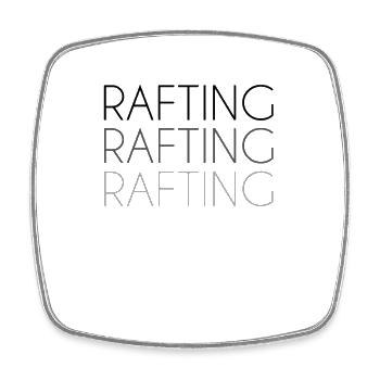 rafting Schriftzug - Viereckiger Kühlschrankmagnet - Weiß - Vorne