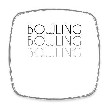 Bowling lettering - Square fridge magnet - white - Front