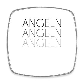 Angeln Schriftzug - Viereckiger Kühlschrankmagnet - Weiß - Vorne