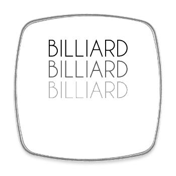 Billiard Schriftzug - Viereckiger Kühlschrankmagnet - Weiß - Vorne