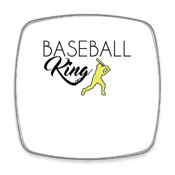 Roi du baseball - Magnet carré - blanc - Devant