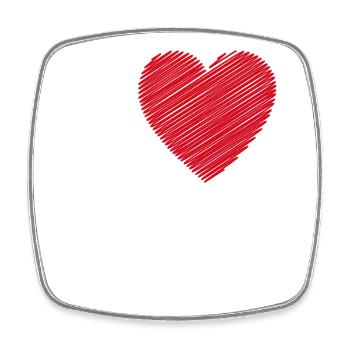 I Love Dad heart - Square fridge magnet - white - Front