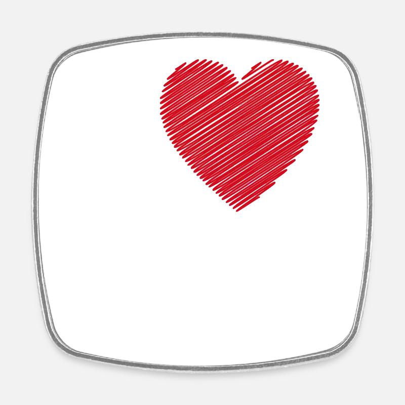 Typographie Love Heart pour la Saint-Valentin - Magnet carré - blanc