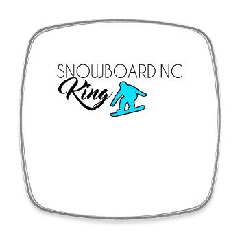 Roi du snowboard - Magnet carré - blanc - Devant