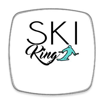 Ski King - Magnet carré - blanc - Devant