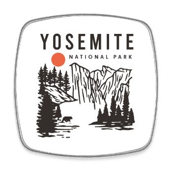 Yosemite National Park - Square fridge magnet - white - Front