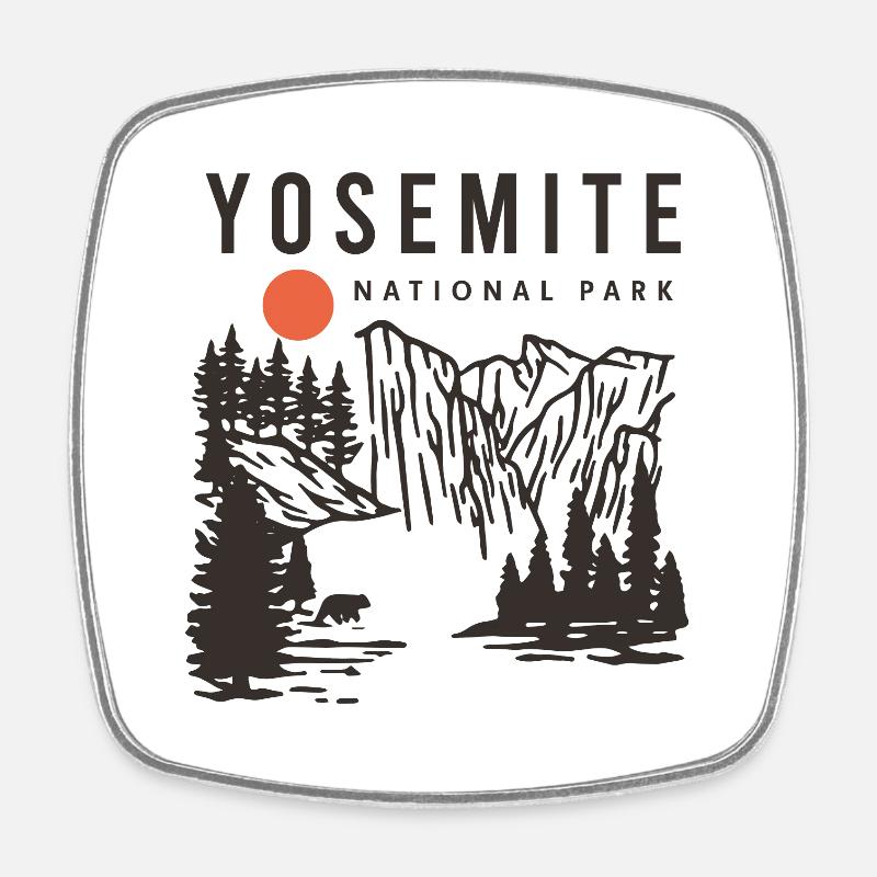 Parc national de Yosemite - Magnet carré - blanc