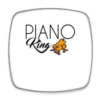 Piano King - Viereckiger Kühlschrankmagnet - Weiß - Vorne