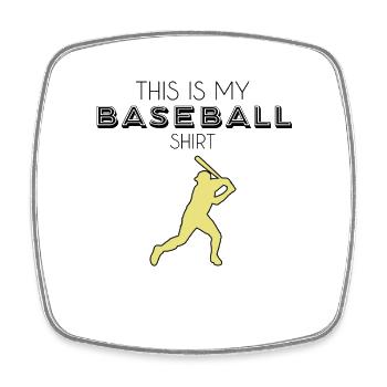 Chemise de baseball - Magnet carré - blanc - Devant