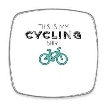 Chemise de cyclisme - Magnet carré - blanc - Devant