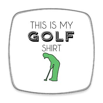 Chemise de golf - Magnet carré - blanc - Devant