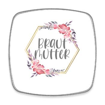 Brautmutter Verlobung Boho Team Bride Geschenk - Viereckiger Kühlschrankmagnet - Weiß - Vorne