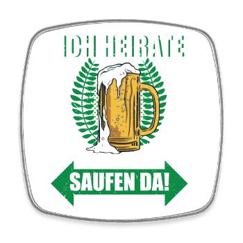 JGA Junggesellenabschied Bräutigam Hochzeit Bier - Viereckiger Kühlschrankmagnet - Weiß - Vorne