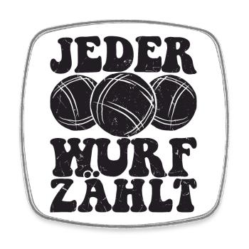 Boule Spruch Kugeln für Bouler Boccia Spiel - Viereckiger Kühlschrankmagnet - Weiß - Vorne