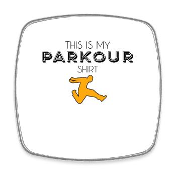 Parkour Shirt - Viereckiger Kühlschrankmagnet - Weiß - Vorne