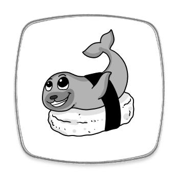 Sushi - Magnet carré - blanc - Devant
