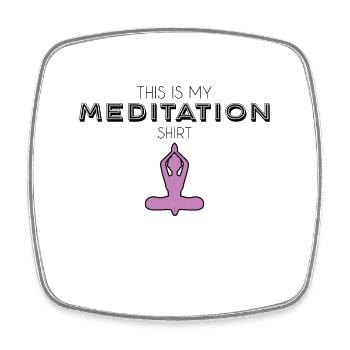 Meditation shirt - Square fridge magnet - white - Front