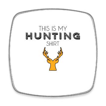 Hunting shirt - Square fridge magnet - white - Front