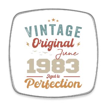 June 1983 Aged to Perfection June 1983 vintage - Square fridge magnet - white - Front