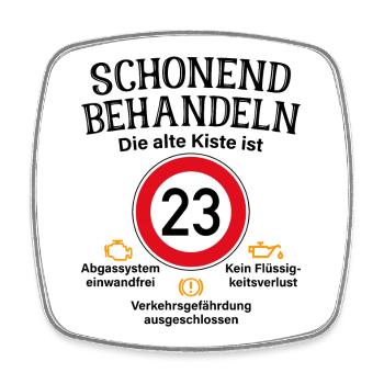 23. Geburtstag Schonend Behandeln 23 Alte Kiste 23 - Viereckiger Kühlschrankmagnet - Weiß - Vorne