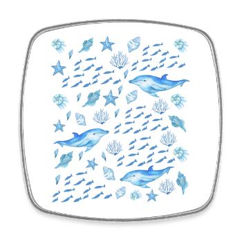 Sea Creatures - Marine Life Lovers - Square fridge magnet - white - Front