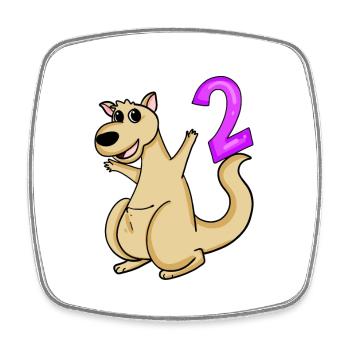 2 birthday 2 years old with animal motif - two - Square fridge magnet - white - Front
