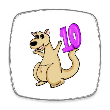 10 birthday 10 years old with animal motif - ten - Square fridge magnet - white - Front