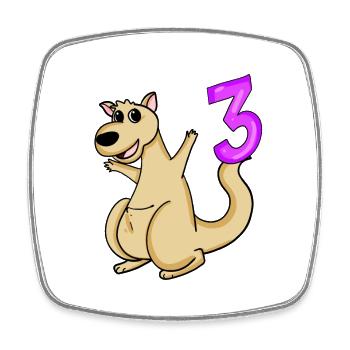 3 birthday 3 years old with animal motif - three - Square fridge magnet - white - Front