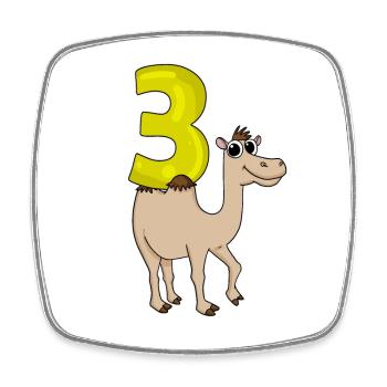 3 anniversaire 3 ans avec motif animal - trois - Magnet carré - blanc - Devant