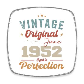 Juin 1952 Vieilli à la perfection Juin 1952 millésime - Magnet carré - blanc - Devant
