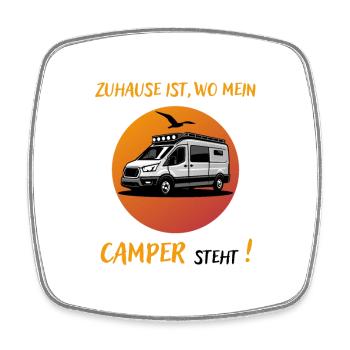 Zuhause Ist Wo Mein Camper steht-Kastenwagen-WoMo - Viereckiger Kühlschrankmagnet - Weiß - Vorne