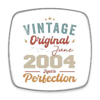 June 2004 Aged to Perfection June 2004 vintage - Viereckiger Kühlschrankmagnet - Weiß - Vorne