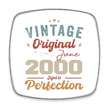 June 2000 Aged to Perfection June 2000 vintage - Square fridge magnet - white - Front