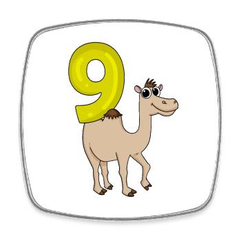 9 Anniversaire 9 ans avec motif animal - neuf - Magnet carré - blanc - Devant