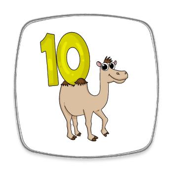 10 Geburtstag 10 Jahre alt mit Tier Motiv - zehn - Viereckiger Kühlschrankmagnet - Weiß - Vorne