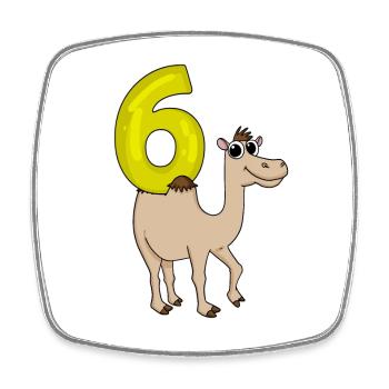 6 Birthday 6 years old with animal motif - six - Square fridge magnet - white - Front