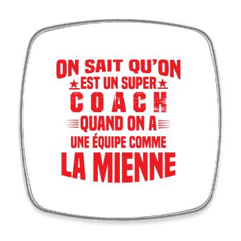 Un Super Coach Cadeau Entraîneur Sportif Humour - Magnet carré - blanc - Devant