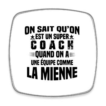 Un Super Coach Cadeau Entraîneur Sportif Humour - Magnet carré - blanc - Devant