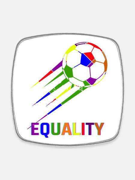 Fußball Regenbogen WM Equality - Viereckiger Kühlschrankmagnet - Weiß