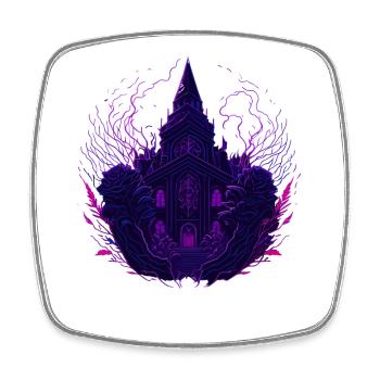 Mystische Lila Neon Nächte - Viereckiger Kühlschrankmagnet - Weiß - Vorne