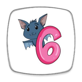 6 Birthday 6 years old with animal motif - six - Square fridge magnet - white - Front